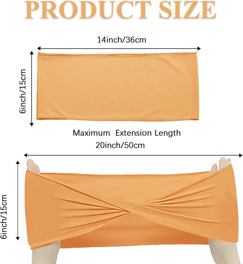 Fbewom Gold Chair Sashes Bows 50 Pcs Spandex Chair Bands Ties Without Buckle Decorations for Wedding Birthday Party Events Ceremony - Image 2